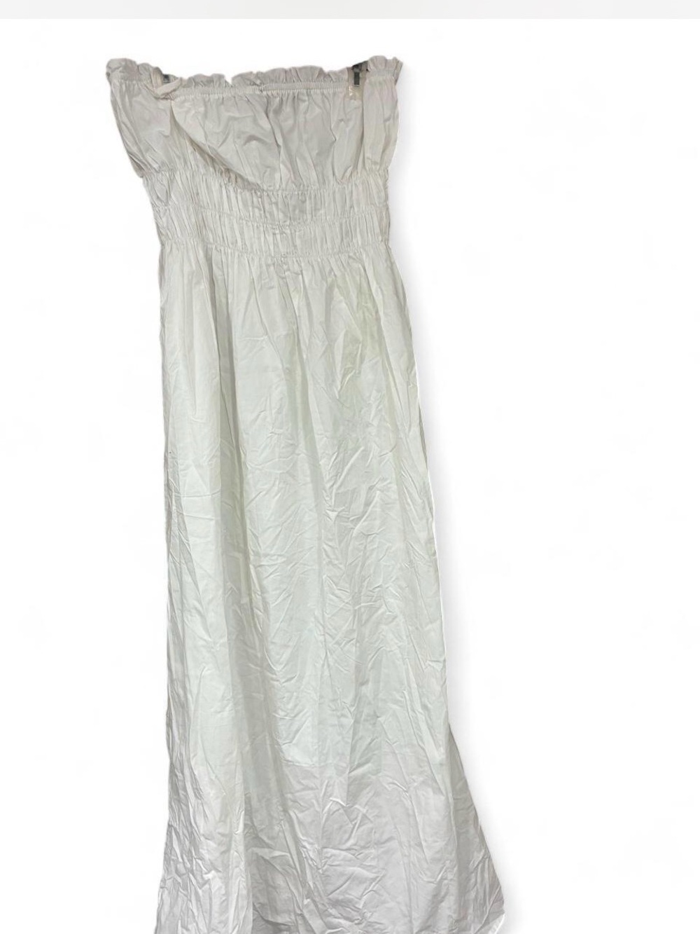 Boohoo White Strapless Maxi Dress